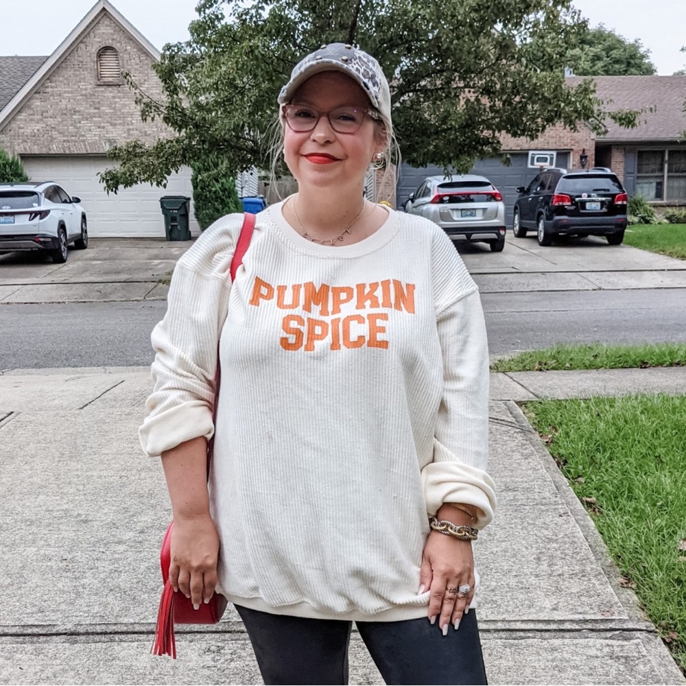 MV Sport "Pumpkin Spice" Cream Sweater